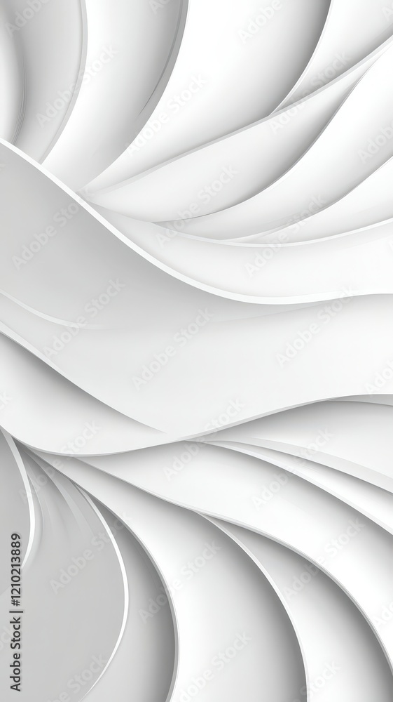 Aufkleber smooth white geometric waves flowing and creating an elegant, abstract pattern, ideal for background