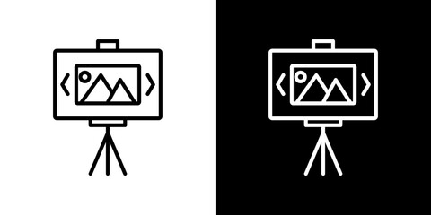 Slideshow vector icon in thin line style