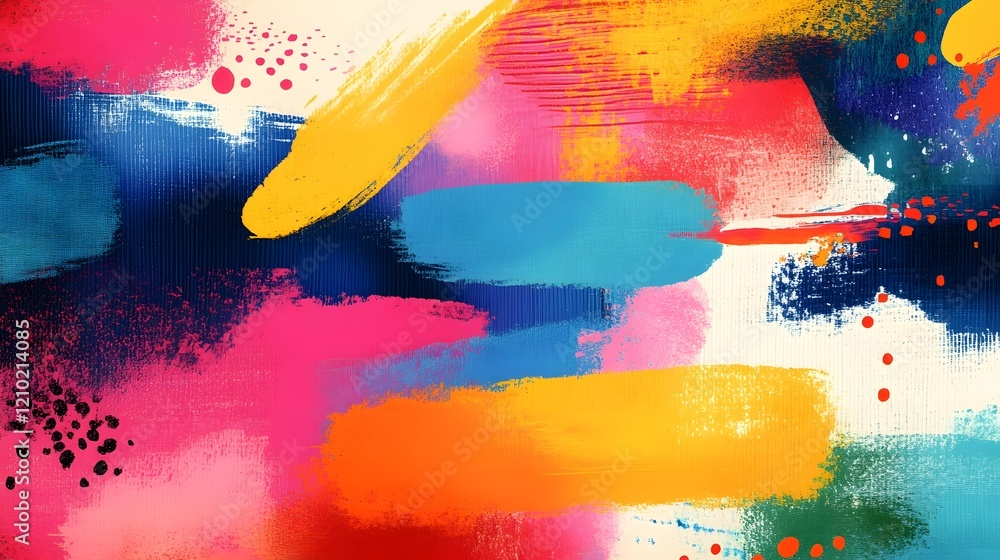 Poster vibrant and playful abstract composition with bold colors smooth textures and creative gradients in 