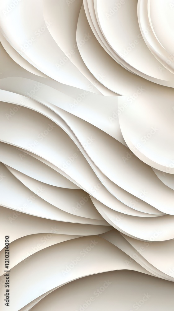 Aufkleber smooth white geometric waves flowing and creating an elegant, abstract pattern, ideal for background