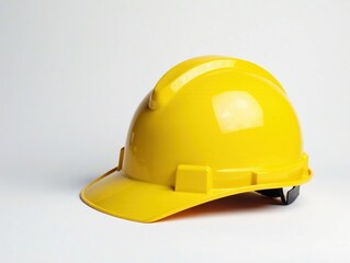 Fototapeta premium Bright Yellow Construction Helmet - Studio Photo