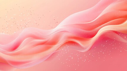 Abstract Pink and Orange Wave Background with Glitter