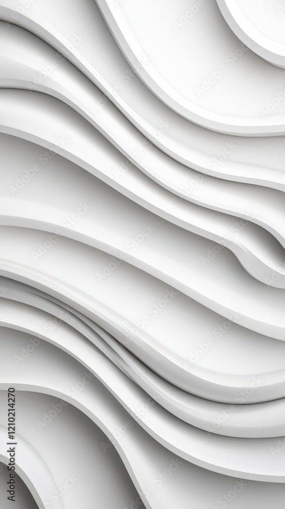 Aufkleber smooth white geometric waves flowing and creating an elegant, abstract pattern, ideal for background