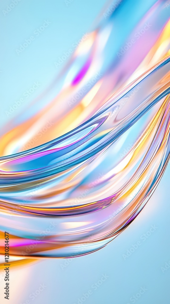 Poster pastel colors merging softly holographic, swirling together in fluid abstract pattern background, ge