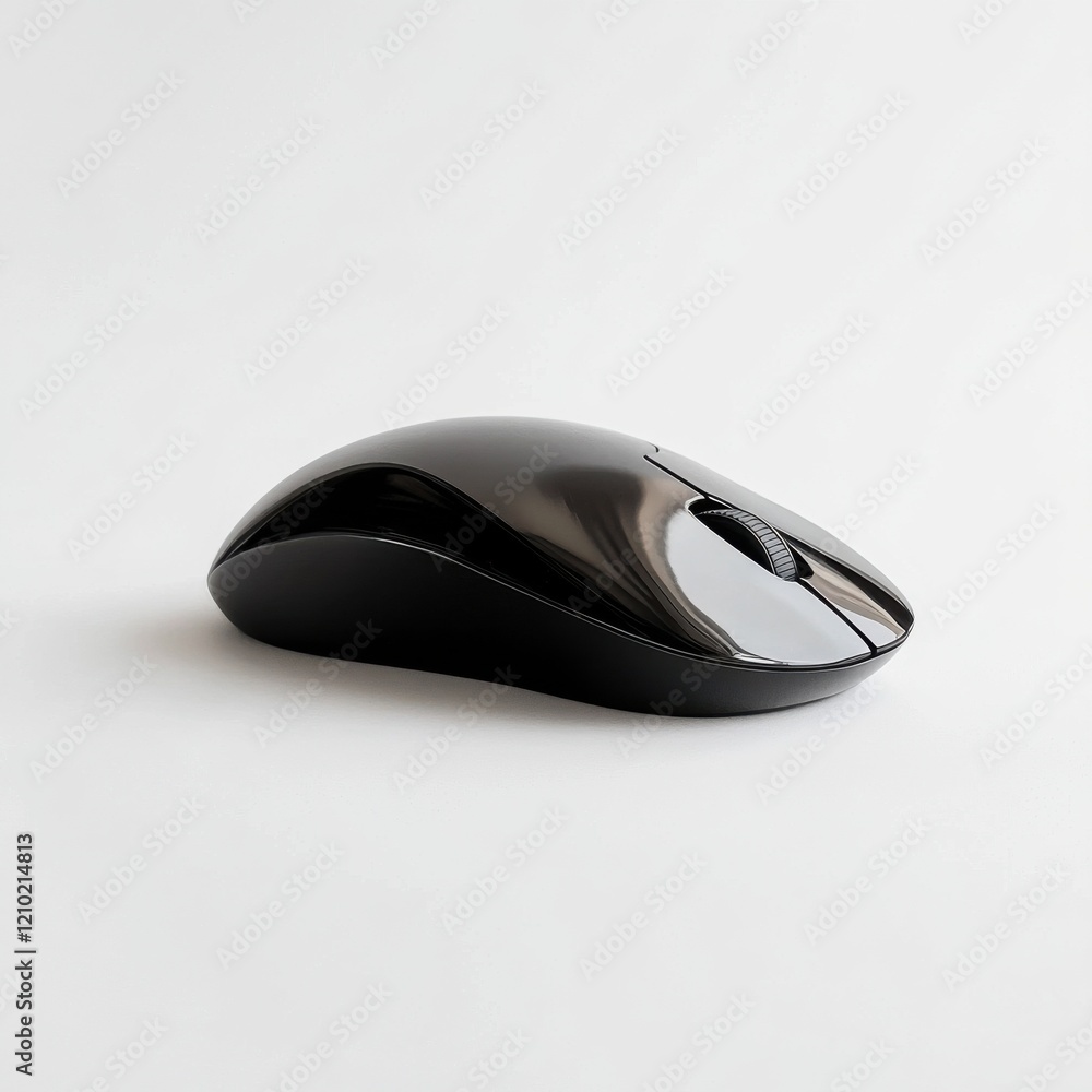 Poster sleek black computer mouse designed for ergonomic comfort and precision in digital tasks