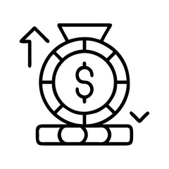 finance icon, finance line art - simple line art of finance, perfect for finance logos and icons