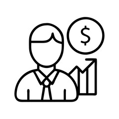 financial analyst icon, financial analyst line art - simple line art of financial analyst, perfect for financial analyst logos and icons