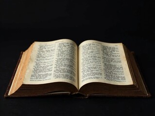Obraz premium Antique Open Bible, Aged Book, Historical Religious Artifact