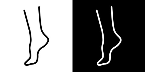Tiptoe feet vector icon in thin line style