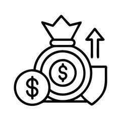 financial stability icon, financial stability line art - simple line art of financial stability, perfect for financial stability logos and icons