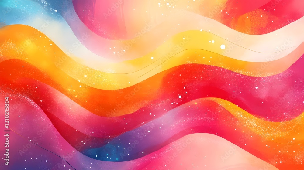 Poster vibrant gradient rich abstract design with whimsical charm a mesmerizing digital art composition fea