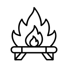 fire pit icon, fire pit line art - simple line art of fire pit, perfect for fire pit logos and icons