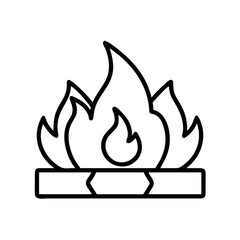 fire pit icon, fire pit line art - simple line art of fire pit, perfect for fire pit logos and icons