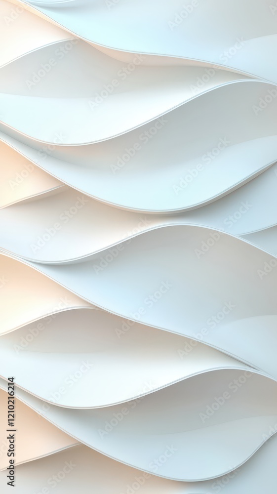 Aufkleber smooth white geometric waves flowing and creating an elegant, abstract pattern, ideal for background