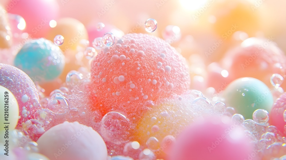 Poster delicate pastel abstract composition with whimsical gradients and smooth textures a visually captiva