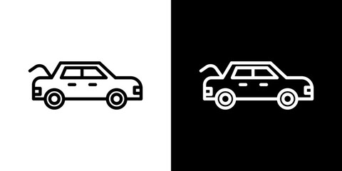 Trunk open vector icon in thin line style