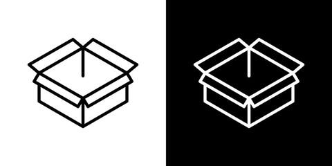 Unpacking vector icon in thin line style