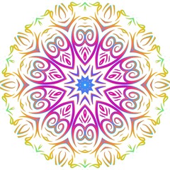 caleidoscope classic gradient flower art pattern of traditional tenun batik ethnic dayak ornament for wallpaper ads background sticker or clothing	