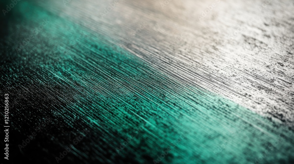 Aufkleber Scratched steel surface showcasing a unique gradient of color and texture that reflects light at different angles