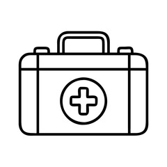 Obraz premium first aid kit icon, first aid kit line art - simple line art of first aid kit, perfect for first aid kit logos and icons