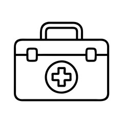 first aid kit icon, first aid kit line art - simple line art of first aid kit, perfect for first aid kit logos and icons