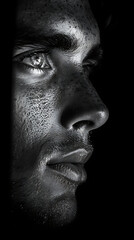 A face of a handsome man in his thirties