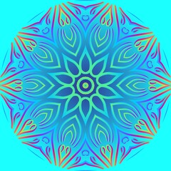 caleidoscope classic gradient flower art pattern of traditional tenun batik ethnic dayak ornament for wallpaper ads background sticker or clothing	