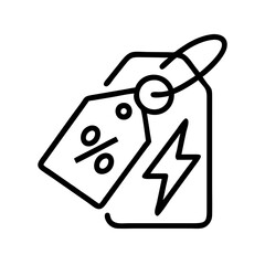 flash sale icon, flash sale line art - simple line art of flash sale, perfect for flash sale logos and icons