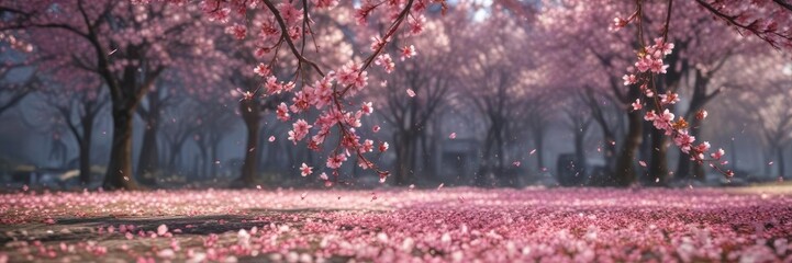 Beautiful romantic pink sakura petals falling gently, sakura, petals, beautiful