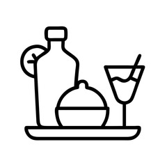 food beverage icon, food beverage line art - simple line art of food beverage, perfect for food beverage logos and icons