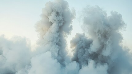 Obraz premium Dramatic Abstract Smoke Clouds Gray and White Vapor Atmospheric Background Texture