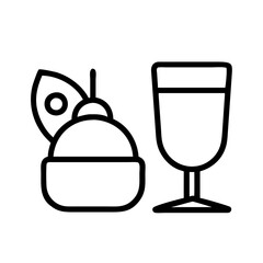 food beverage icon, food beverage line art - simple line art of food beverage, perfect for food beverage logos and icons