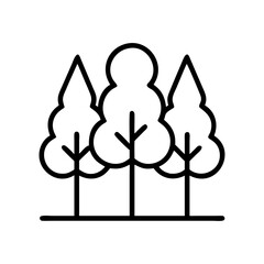 forest icon, forest line art - simple line art of forest, perfect for forest logos and icons