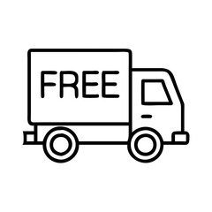 free delivery icon, free delivery line art - simple line art of free delivery, perfect for free delivery logos and icons