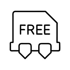 free shipping icon, free shipping line art - simple line art of free shipping, perfect for free shipping logos and icons