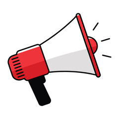 Marketing megaphone icon. Vector illustration of a speaker symbol for alerts and promotion. Simple design for marketing and advertising concepts.