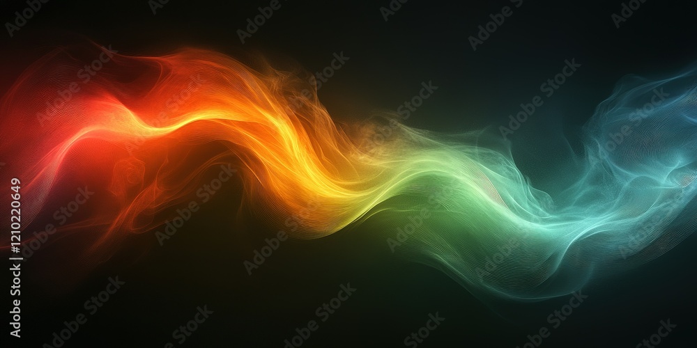Poster abstract swirling colors in a harmonious blend of warmth and coolness, creating a mesmerizing visual