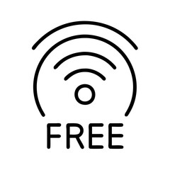 free wifi icon, free wifi line art - simple line art of free wifi, perfect for free wifi logos and icons