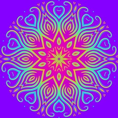 caleidoscope classic gradient flower art pattern of traditional tenun batik ethnic dayak ornament for wallpaper ads background sticker or clothing	