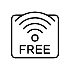 free wifi icon, free wifi line art - simple line art of free wifi, perfect for free wifi logos and icons