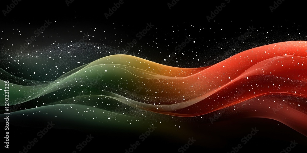 Aufkleber colorful wave patterns with sparkling effects set against a dark background
