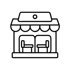furniture store icon, furniture store line art - simple line art of furniture store, perfect for furniture store logos and icons