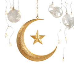 christmas star decoration on transparent background