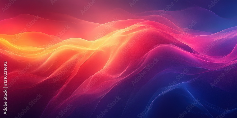 Poster colorful abstract waves create a dynamic visual experience in a vibrant gradient of colors set again