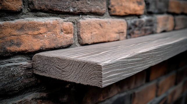 Detailed look at red brick masonry corner, gray beam, and concrete in house construction, highlighting craftsmanship and building process