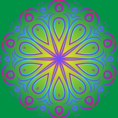 caleidoscope classic gradient flower art pattern of traditional tenun batik ethnic dayak ornament for wallpaper ads background sticker or clothing	