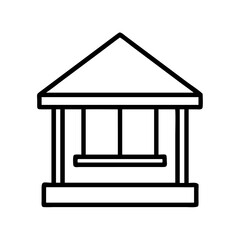 gazebo icon, gazebo line art - simple line art of gazebo, perfect for gazebo logos and icons
