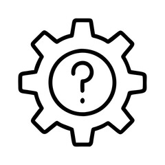 gear problem solving icon, gear problem solving line art - simple line art of gear problem solving, perfect for gear problem solving logos and icons