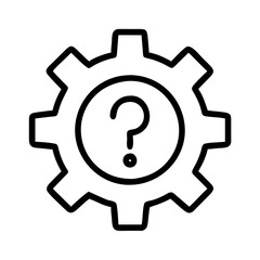 gear problem solving icon, gear problem solving line art - simple line art of gear problem solving, perfect for gear problem solving logos and icons