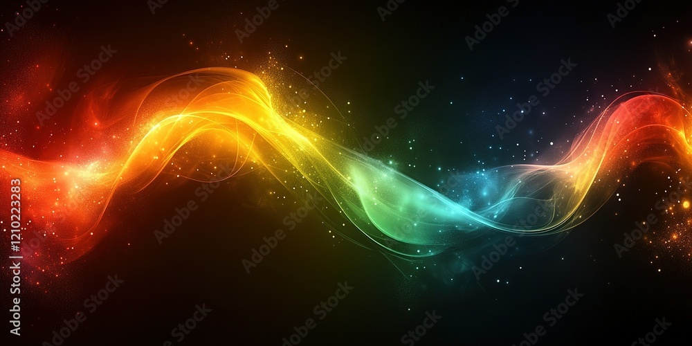 Poster vibrant abstract waves of color swirling on a dark background create a mesmerizing visual experience